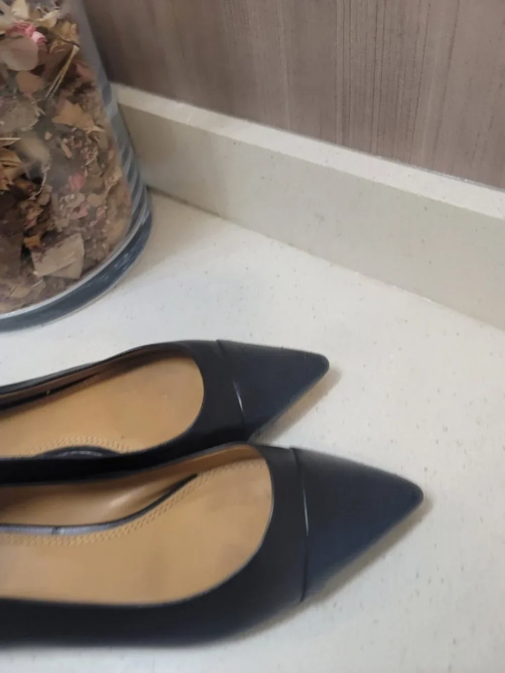 Tory Burch Penelope Pointed Toe Leather Flats Black Size 7.5 M